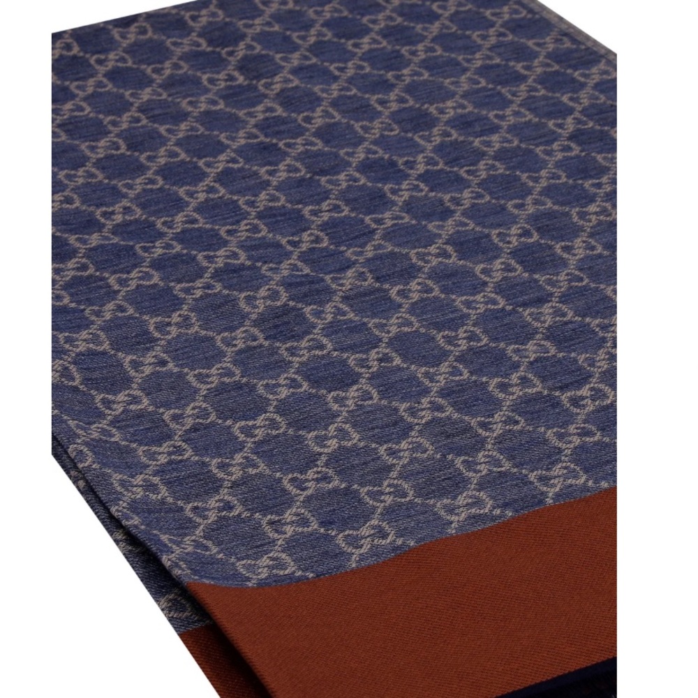 Gucci Blue and Brown Men's Scarf